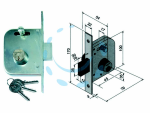 SERRATURA DA INFILARE PER CANCELLI CATENACCIO E SCR. CON NOTTOLINO 065 - mm.45 con catenaccio da mm.30 (06545000)
