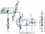 SERRATURA TRIPLICE INFILARE P/FASCE CATENACCIO E SCROCCO MM.78H Y94000 - mm.90 (Y9400090080)