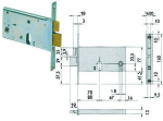 SERRATURA DA INFILARE PER FASCE CATENACCIO E SCROCCO MM.77 H 44460 - mm.80 con frontale mm.16 (44460800)