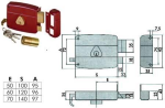 SERRATURA PORTONCINO CATENACCIO E SCROCCO DOPPIO CILINDRO FISSO 50121 - mm.50 DX (50121501)