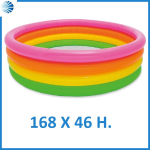 PISCINA GONFIABILE TONDA 4 ANELLI +3 ANNI - ø cm.168x46h. - peso Kg.2,6 (art.56441)