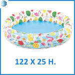 PISCINA GONFIABILE TONDA DUE ANELLI +2 ANNI - ø cm.122x25h. - peso kg.0,970 (art.59421)