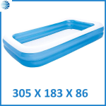 PISCINA "FAMILY" GONFIABILE RETTANGOLARE 2 ANELLI +3 ANNI - cm.305x183x46 - kg.6,55 (art.54150)