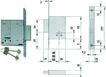 SERRATURA DA INFILARE DOPPIA MAPPA 57223- mm.60 piastra mm.22x175h. (57223600)