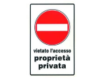 CARTELLO "PROPRIETA' PRIVATA VIETATO L'ACCESSO"- mm.20x30h. in plastica