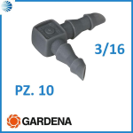 RACCORDO A L PER TUBO DA 3/16" PER MICROIRRIGAZIONE - conf.pz.10 in blister (13126-20)