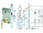 SERRATURA INF. PER CANCELLI SCORREVOLI A GANCIO SPORGENTE E PERNO 447 - mm.60 (447) 