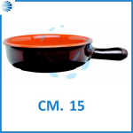 CASSERUOLA IN TERRACOTTA ALTO 1 MANICO BICOLORE- cm.16