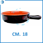 CASSERUOLA IN TERRACOTTA ALTO 1 MANICO BICOLORE- cm.18