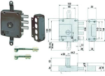SERRATURA TRIPLICE APPLICARE C/SCROCCO DOPPIA MAPPA - mm.64 DX (57167601)