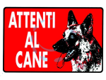 CARTELLO "ATTENTI AL CANE"- cm.30x20h. in plastica