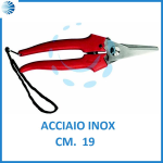 FORBICE PER RACCOLTA LAMA LUNGA IN ACCIAIO INOX - cm.19