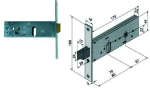 SERRATURA DA INFILARE PER FASCE CATENACCIO E SCROCCO MM.44 H 130 - mm.60 (13060010)