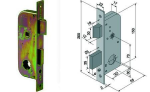 SERRATURA DA INFILARE PER CANCELLI 2 MANDATE E SCR. CIL. SFILABILE 067- mm.30 con catenaccio mm.25 (06730000)