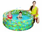 PISCINA "TROPICAL PLAY POOL" TRASPARENTE 3 ANELLI +6 ANNI - ø cm.150x53h. - peso kg.2,530 (art.51045)