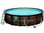 PISCINA POWER STEEL SWIM VISTA TONDA TELAIO PORTANTE CM.488X122H. - kg.80,6 -lt.19.480- filtro cartuccia (art.56725)