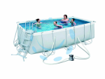 PISCINA POWER STEEL RETTANGOLARE CON TELAIO PORTANTE CM.412X201X122 - kg.73,5 - lt.8.124 - filtro cartuccia(art.56456)