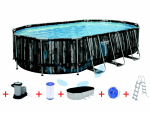 PISCINA POWER STEEL SET OVALE CON TELAIO PORTANTE CM.610X366X122H. -cm.610x366x122h - capacità lt.20241 - (art.5611R)