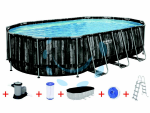 PISCINA POWER STEEL SET OVALE CON TELAIO PORTANTE CM.732X366X122H. -cm.732x366x122h - capacità lt.24495 - (art.5611T)