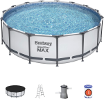 PISCINA STEEL PRO MAX TONDA TELAIO PORTANTE CM.457X122 - kg.65,3 - lt.16.015 -filtro cartuccia(art.56438)