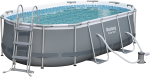 PISCINA POWER STEEL OVALE CON TELAIO PORTANTE CM.427X250X100H. - cm.427x250x100h. - capacità lt.7250 - art.56620