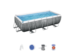 PISCINA POWER STEEL RETTANGOLARE TELAIO PORTANTE CM.404X201X100H. - kg.60,4- lt.6.478 - filtro cartuccia (art.56721)