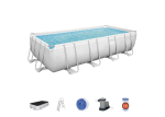 PISCINA POWER STEEL RETTANGOLARE TELAIO PORTANTE CM.549X274X122 - Kg.110,3 -lt.14.812-filtro cartuccia (art.56465)