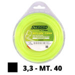 FILO PER DECESPUGLIATORE NYLON STRONG - QUADRO MT.40 - mm.3,3