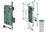 SERRATURA A BUSSOLA DA INFILARE BORDO QUADRO BRONZATO - mm.45 bordo acciaio bronzato (B.00592.60.02)