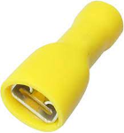 TERMINALI CAPICORDA · TUTTI ISOLATI IN PVC · FEMMINA - Giallo 4 ÷ 6 - PER MASCHIO 6.3 x 0.8 - 00392