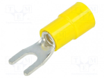 TERMINALI CAPICORDA · PREISOLATI IN PVC · FORCELLA - Giallo 4 ÷ 6 - PER VITE 8 - 00338