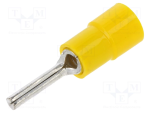 TERMINALI CAPICORDA · PREISOLATI IN PVC · PUNTALE ROTONDO - Giallo 4 ÷ 6 - mm 2,6 - 00350