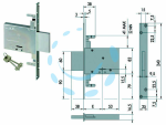 SERRATURA TRIPLICE DA INFILARE DOPPIA MAPPA 57016 - mm.70 con 2 chiavi (57016700)