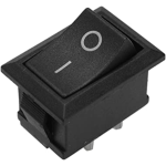 INTERRUTTORE NERO RETTANGOLARE 1/0 - 6A 250V - mm. 13X19