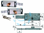 COPPIA SERRATURE SERRANDA LATERALE CILINDRO FISSO TONDO 41526 - mm.155x15x55h. (41526780)