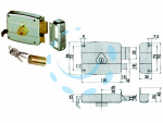 SERRATURA APPLICARE CATENACCIO E SCROCCO DOPPIO CILINDRO FISSO 50421 - mm.70 SX (50421702)