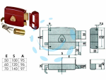 SERRATURA PORTONCINO CATENACCIO E SCROCCO DOPPIO CILINDRO FISSO 50121 - mm.70 DX (50121701)