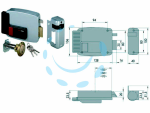 ELETTROSERRATURA PER PORTE IN LEGNO CON PULSANTE INTERNO 11610 - mm.50 DX (11610501)