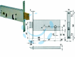 SERRATURA DA INFILARE PER FASCE CATENACCIO E SCROCCO MM.64 H 44155 - mm.70 due mandate (44155700)