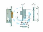 SERRATURA DA INFILARE PER MONTANTI SOLO CATENACCIO 44240 - mm.15 (44240150)