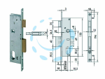 SERRATURA DA INFILARE PER MONTANTI CATENACCIO E SCROCCO 2 MAND. 44225 - mm.30 (44225300)