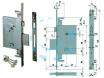 SERRATURA TRIPLICE DA INFILARE DOPPIA MAPPA CON SCROCCO 57255 - mm.60 (57255600)