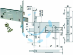 SERRATURA TRIPLICE DA INFILARE PER FASCE DOPPIA MAPPA MM.78 H 57357 - mm.90 (57357900)