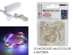 LUCI NATALE 10 MICRO LED MULTICOLOR A BATTERIA 6V MT.1