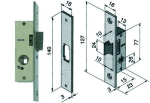 SERRATURA DA INFILARE PER MONTANTI SOLO SCROCCO 113 - mm.15 (11315010)