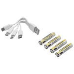 BATTERIA MINISTILO RICARICABILE USB  600MAH 1.5V 4PZ