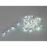 LUCI DECORATIVE A BATTERIA 50 LED BABBO NATALE BIANCO FREDDO