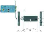 ELETTROSERRATURA INFILARE PER FASCE CATENACCIO E SCROCCO MM.64 H 388- mm.60 interasse mm.47 (388)