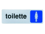 TARGHETTA ADESIVA "TOILETTE" PER SIGNORE- cm.15x5h.