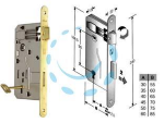SERRATURA A BUSSOLA DA INFILARE BORDO TONDO OTTONATO - mm.50